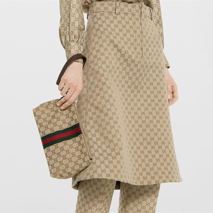 9a+ quality gucci web trademark medium pouch #867337